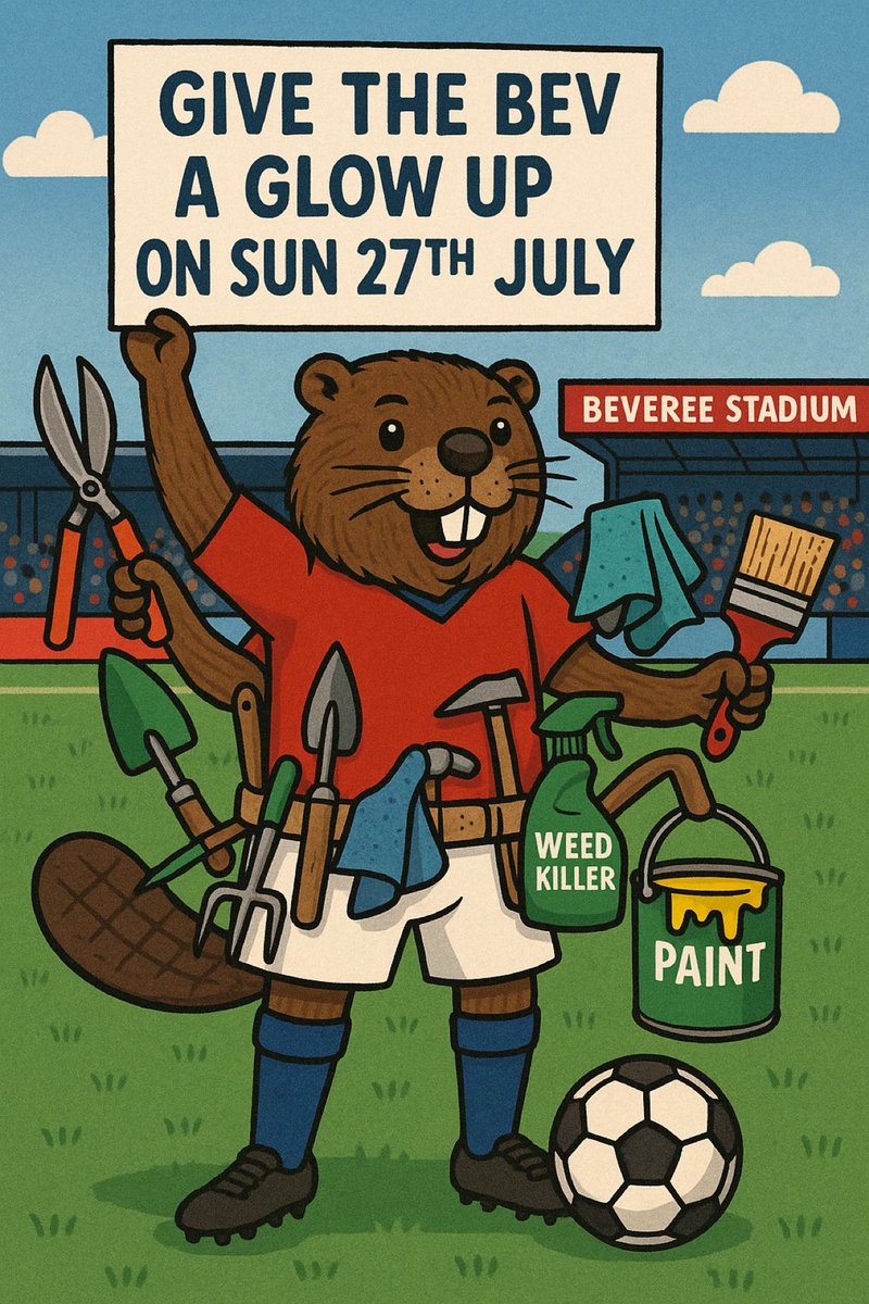 HAMRICHFC's tweet image. THIS SUNDAY THE CLUB NEEDS YOU 🫵
The @thebeaverstrust will be there from 10am to coordinate it all. Bring tools if you have them and volunteer for a few hours to help give Beveree a glow up.
