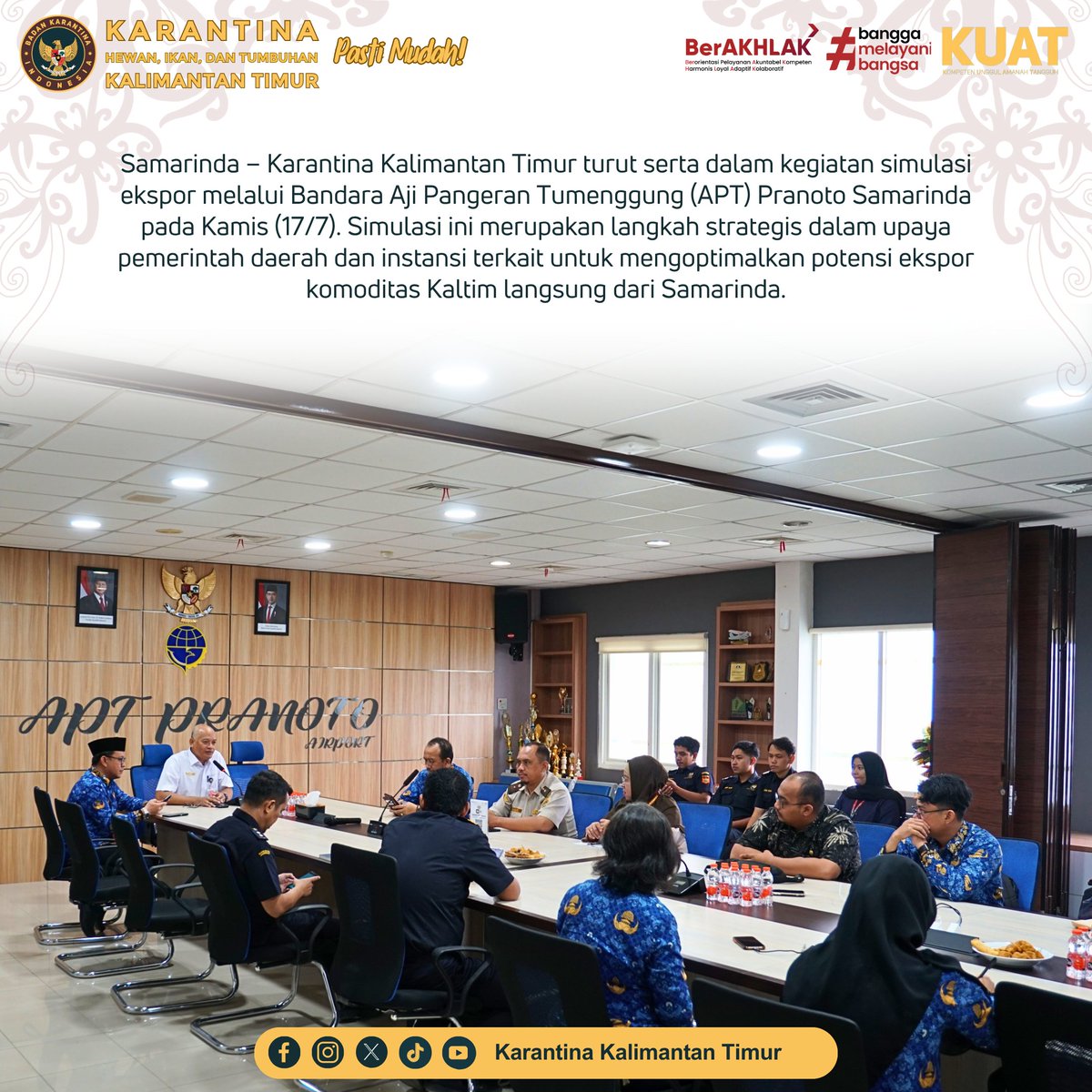 KarantinaKaltim's tweet photo. Samarinda – Karantina Kalimantan Timur turut serta dalam kegiatan simulasi ekspor melalui Bandara Aji Pangeran Tumenggung (APT) Pranoto Samarinda pada Kamis (17/7). https://t.co/WNbAgxIZKp