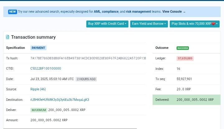 Xaif_Crypto's tweet image. 🚨WHAT THE HECK HAPPENED? 🚨
Ripple just moved again
200,000,005.0002 $XRP (over $702.4M) to an unknown wallet‼️🤯
That’s a BIG one... 👀
Is Ripple about to buy a crypto titan?
