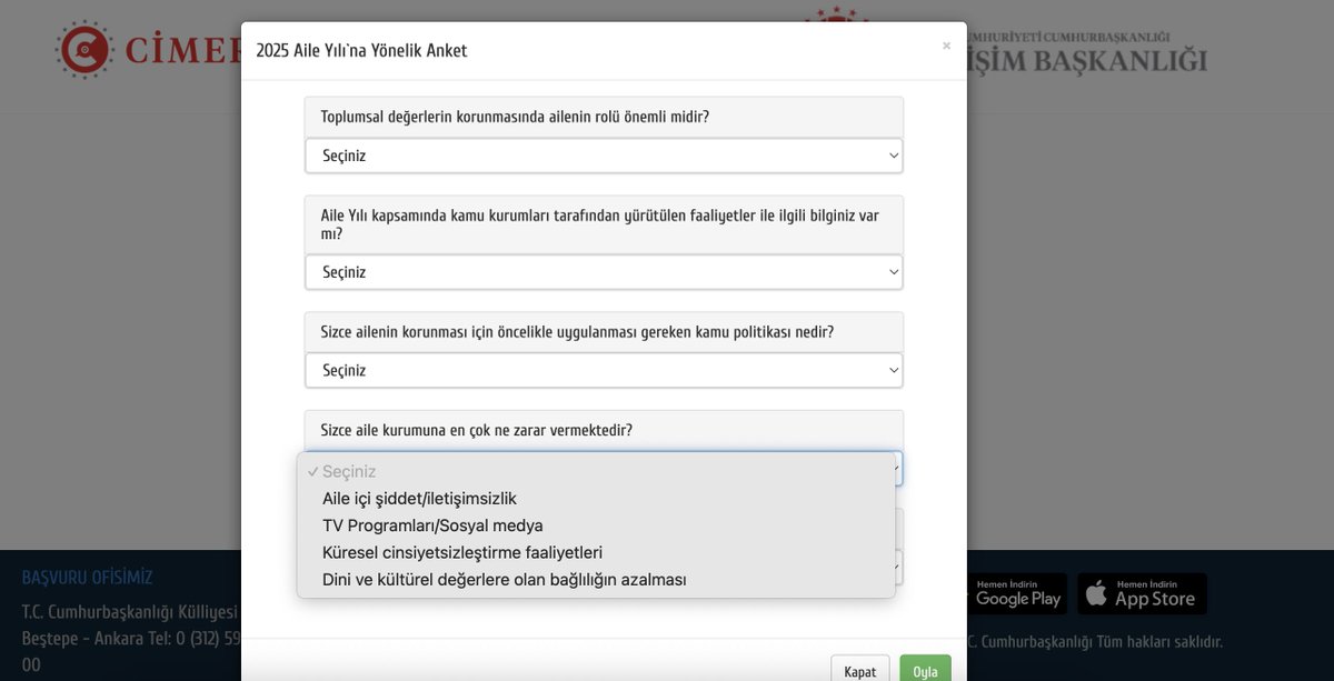❗️CİMER’in “Aile Yılı” anketinde ailenin korunması için “LGBT ile mücadele” seçeneği! 

kaosgl1.org/haber/cimer-in…