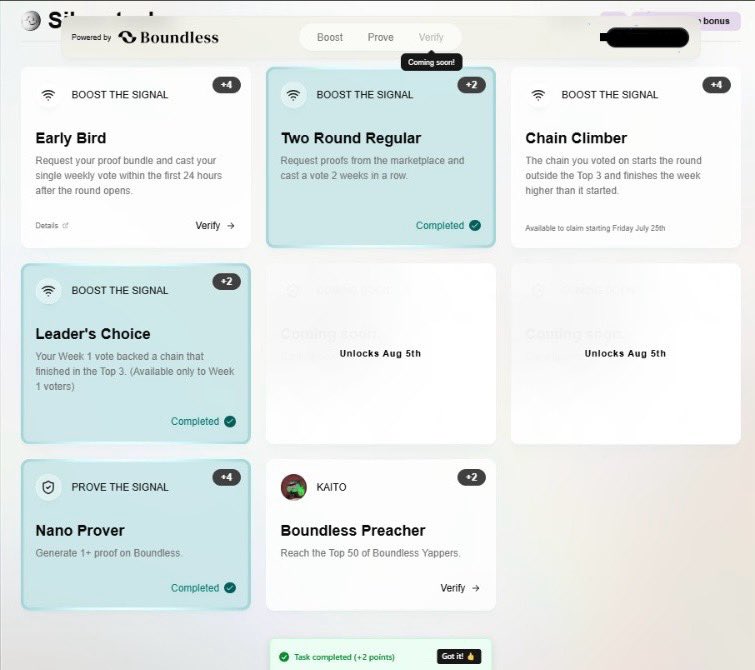 affanyjoe's tweet image. I just voted for Hyperliquid to be proven next on @boundless_xyz
Initially I was tilting towards solana but
I performed a u-turn so I could align with the “chain climber” task for the silver tier.
Currently on 6/10, hopefully I get over the line when this voting round ends.…