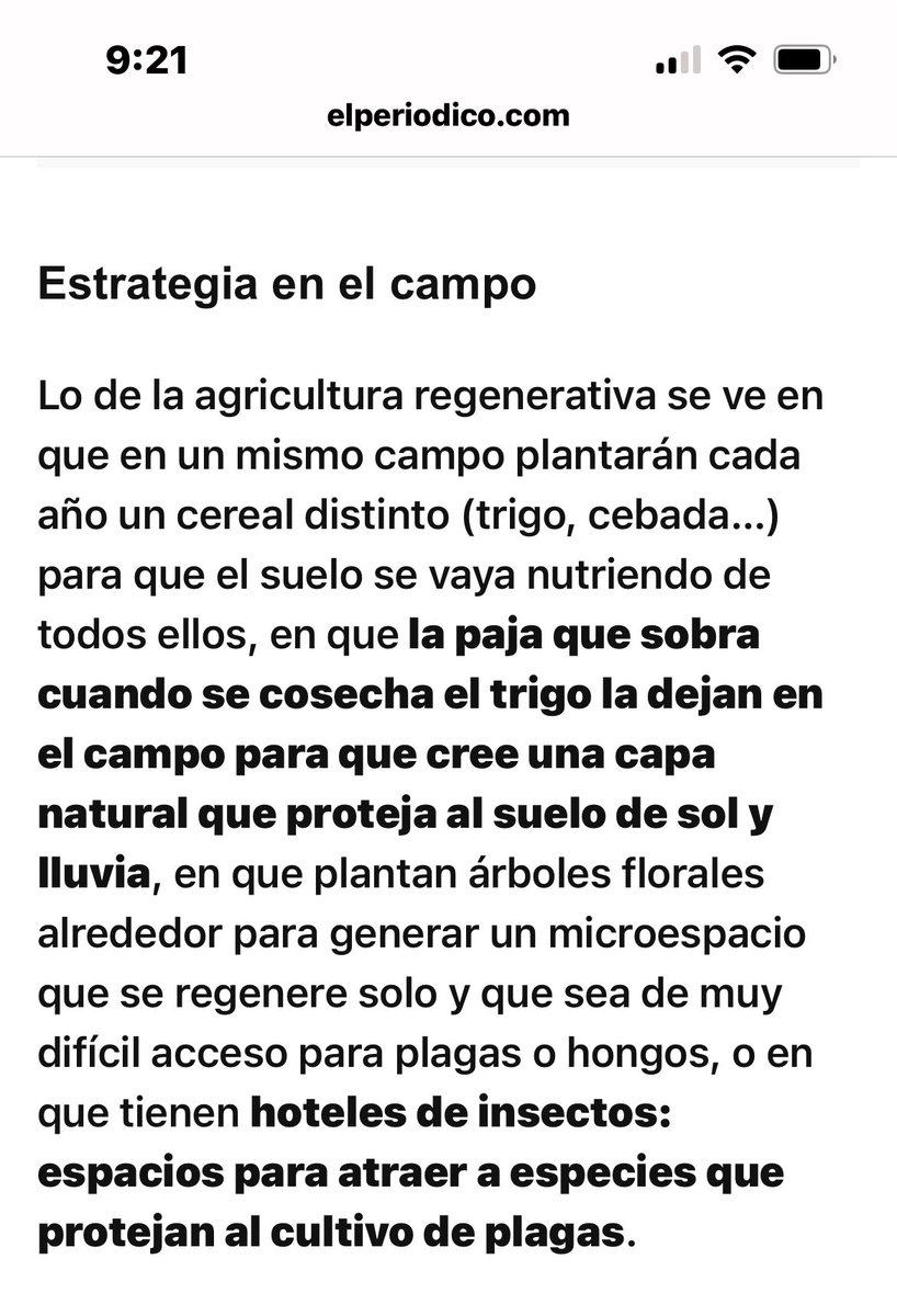 Un retall d’article parlant dels camps de cultiu de #blat de Casa Tarradellas… de veritat que com més #AI menys #NI 🤦🏽‍♀️ … no sé a qui han demanat informació però aquestes explicacions fan pena. Seguim potenciant el desconeixement de la natura i la agricultura… real.