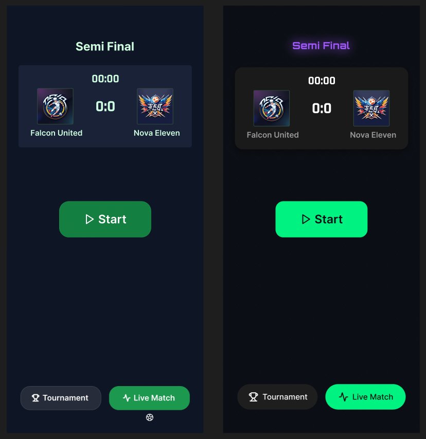 LevKoDesign's tweet photo. Just redesigned my tournament app from scratch after realizing the old version felt outdated and flat.

6.5 hours of deep work and I’m proud of the result.

Feedback welcome! Next step: code.

#uxdesign #figma #buildinpublic https://t.co/obofJt9mD7