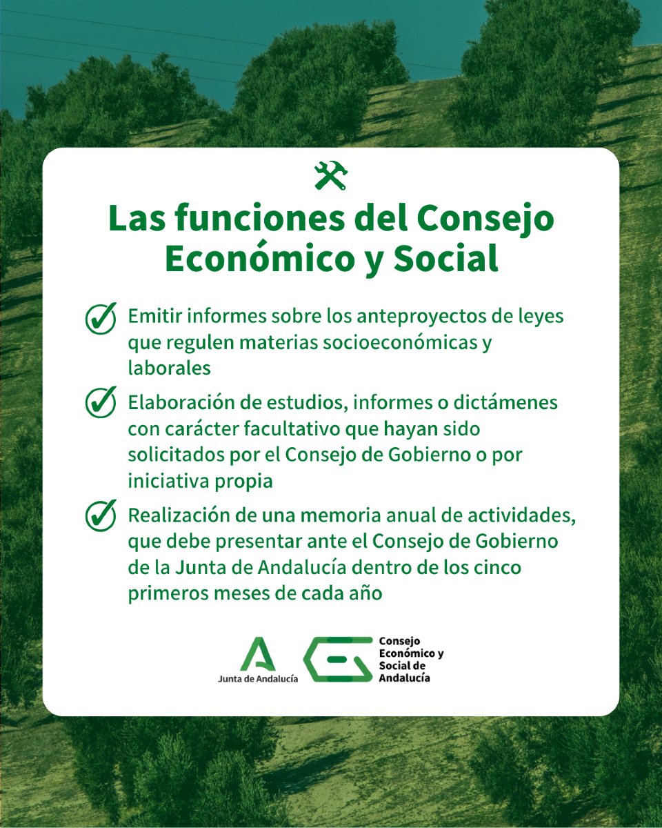 🎯 Contribuir a mejorar #Andalucía.

✅ Esa es la misión del #CES, que asesora al Gobierno en decisiones clave a través de informes, estudios y propuestas independientes.