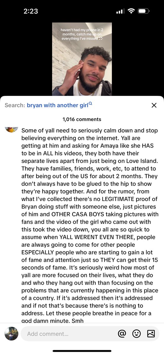 zuzu_amo's tweet image. Bryan said he had some time today 🤭 look at some of the comments he liked on his recent TikToks