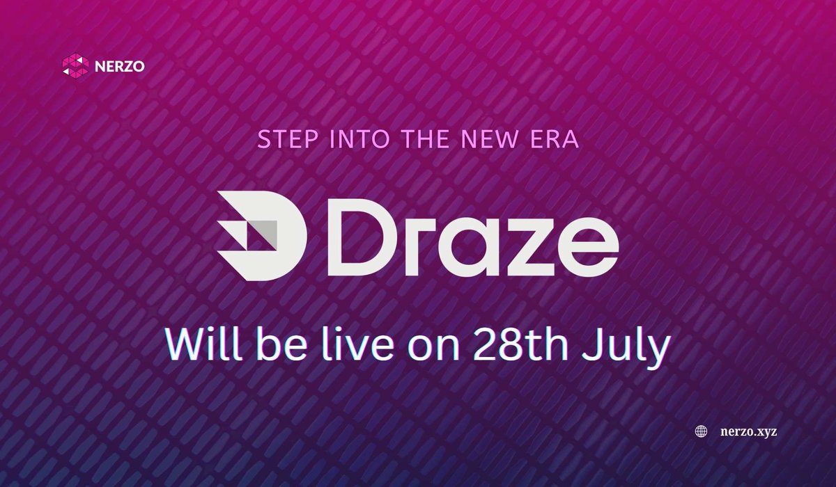 _nerzo_'s tweet image. Draze will be live on 28 July.
We’re rebranding Nerzo → Draze and stepping into a new era with advanced features.
For more updates : draze.io ✨