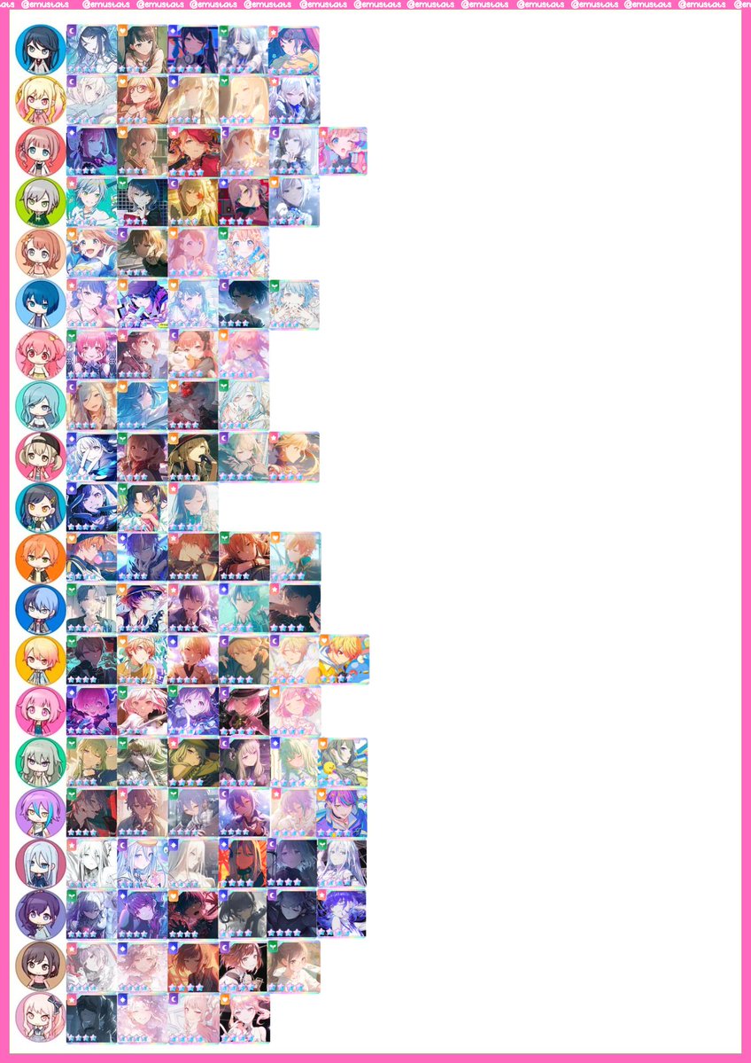 emustats's tweet image. ALL OC 4 stars : July 23
Added Minori, Haruka, and Shizuku from Mino6!
#プロセカ #prsktwt