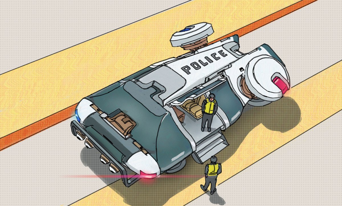 markzhangart's tweet image. Where are all the weird police vehicles?