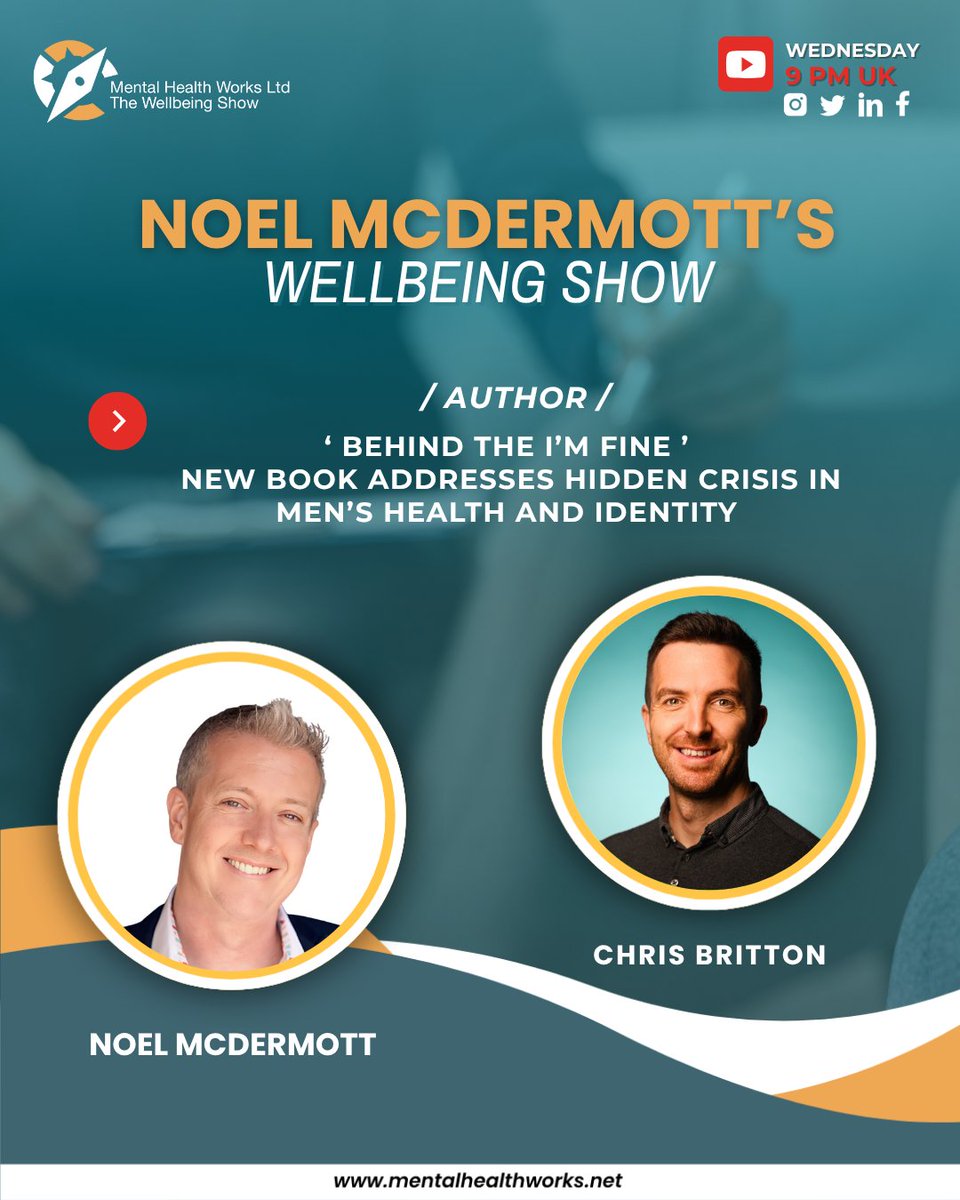 Chris Britton (@chris_britton_) on Twitter photo Excited to chat with <a href="/NoelMcDermott/">Mental Health Works</a> tonight at 9pm.
We are discussing me growing up during the troubles in Northern Ireland, make identity, fatherhood and my new book
Behind the I'm Fine: the truth about modern day masculinity is available on Amazon now!
#wellbeing Excited to chat with <a href="/NoelMcDermott/">Mental Health Works</a> tonight at 9pm.
We are discussing me growing up during the troubles in Northern Ireland, make identity, fatherhood and my new book
Behind the I'm Fine: the truth about modern day masculinity is available on Amazon now!
#wellbeing