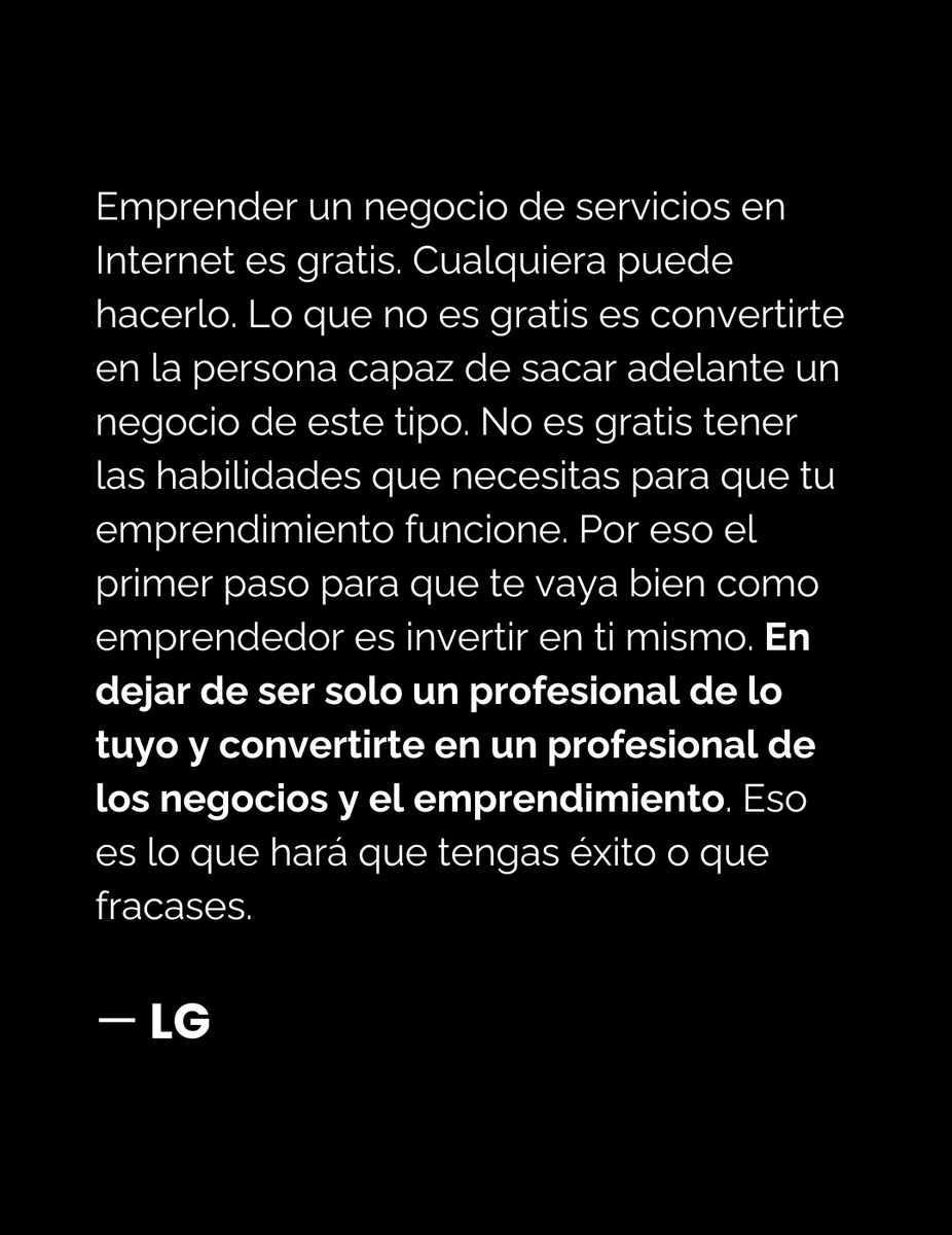 Para tener éxito no basta con ser un buen profesional.