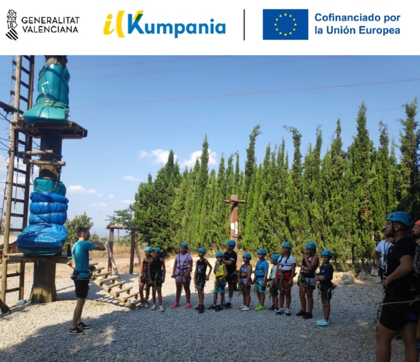 FAGAVALENCIA's tweet photo. Impulsa Kumpania Patraix: Escuela verano 2025.  multiaventura, piscina, Aquópolis con  familias, juegos de mesa, parque de bolas para l@s peques y talleres de cultura gitana han sido las actividades en este mes de Julio.   #UE
#kumpania
#ikumpania
#pueblogitano
#PFSE+CV21-27
#gva https://t.co/Zb5TfBgVGj