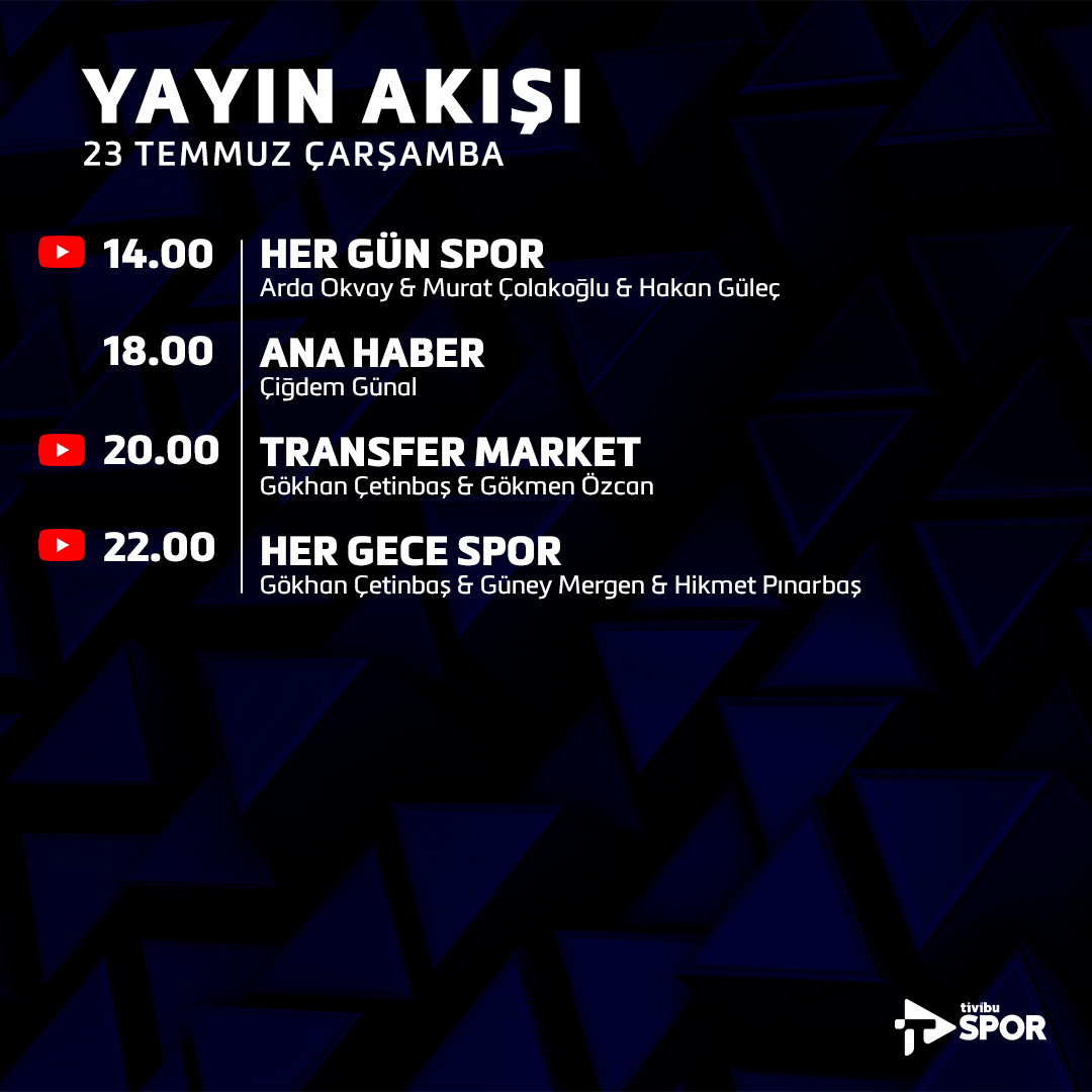 Tivibu Spor'da bugün👇