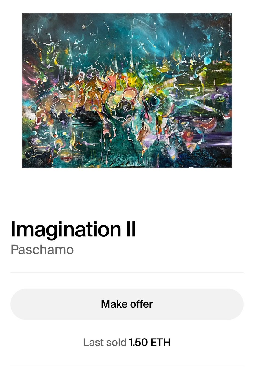 paschamo's tweet image. Good morning Artlovers πππ§βπ¨
I just SOLD this large painting at Foundation
ππSold for 1.50 $ETH ππ
Please check available works
Link below π