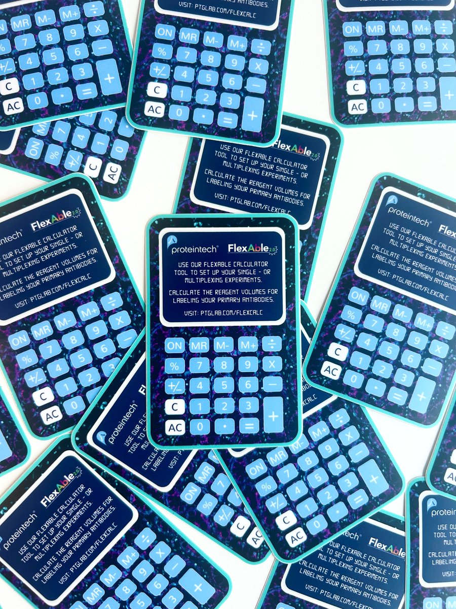 Proteintech's tweet image. Too much maths, not enough science?
Planning your labeling experiments is easier with Proteintech's new FlexAble Calculator.
Try the FlexAble Calculator tool here: ptglab.com/FlexCalc/?utm_…
#AntibodyLabeling #LifeScienceTools #FlexAbleAntibodyKits #Immunoassays