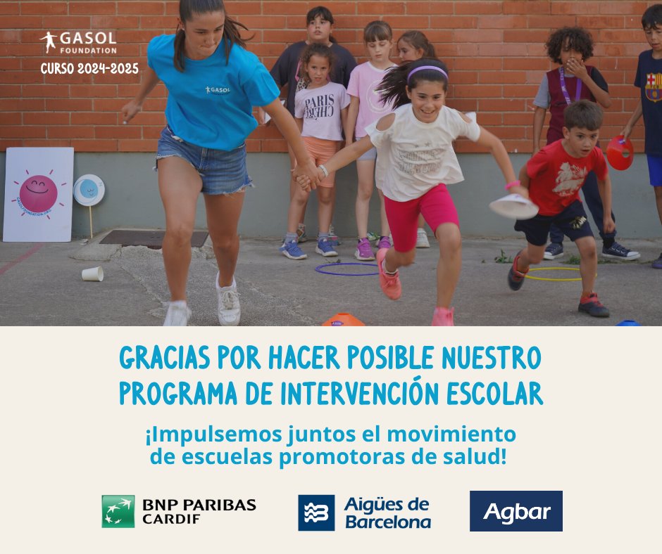 Gasol Foundation Europa (@gasolfoundation) on Twitter photo 🙌 Este curso 2024-25 hemos llegado a más de 10.000 niños, niñas y sus familias en 52 escuelas de Cataluña, Madrid y Valencia, promoviendo hábitos saludables desde una perspectiva integral, coordinada, equitativa, inclusiva y colaborativa.
💙Gracias <a href="/bnpp_cardif/">BNP Paribas Cardif</a>, 🙌 Este curso 2024-25 hemos llegado a más de 10.000 niños, niñas y sus familias en 52 escuelas de Cataluña, Madrid y Valencia, promoviendo hábitos saludables desde una perspectiva integral, coordinada, equitativa, inclusiva y colaborativa.
💙Gracias <a href="/bnpp_cardif/">BNP Paribas Cardif</a>,