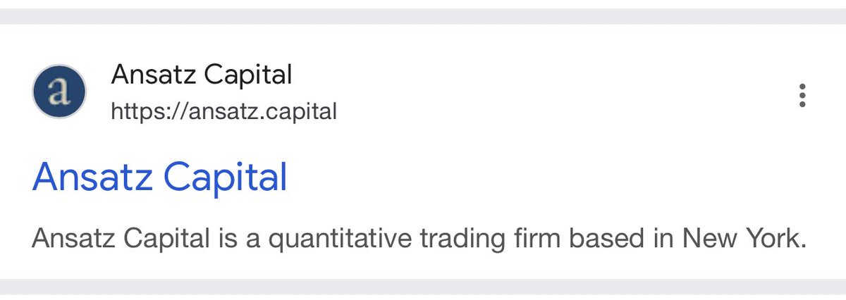 ekrii3's tweet image. Thought “Ansatz capital is probably a good name”, of course, it already exists
Is there a domain specific rule34 analogue for firm names yet