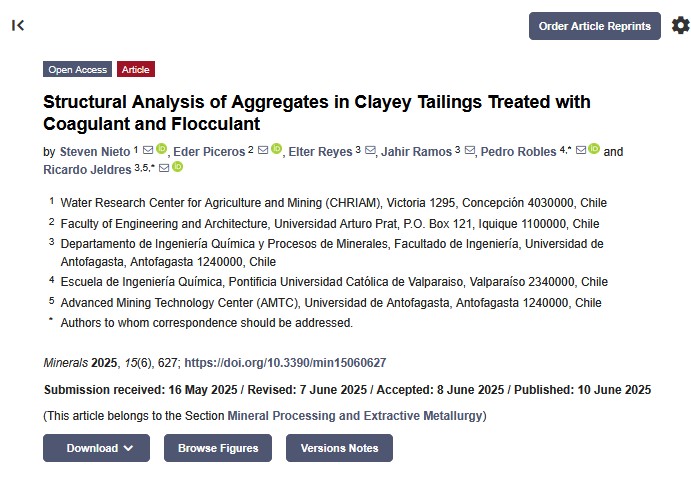 Minerals MDPI (@minerals_mdpi) on Twitter photo 📢 New in Minerals MDPI!
🧪 Structural Analysis of Aggregates in Clayey Tailings Treated with Coagulant and Flocculant
👨🔬 Nieto, Piceros, Molina, Ramos, Robles & Jeldres
🏫 CHRIAM, <a href="/unapcl/">U. Arturo Prat</a>, <a href="/udeantofagasta/">Universidad de Antofagasta</a> , PUCV
🔗 mdpi.com/2075-163X/15/6…
#Tailings #Flocculation #MDPI 📢 New in Minerals MDPI!
🧪 Structural Analysis of Aggregates in Clayey Tailings Treated with Coagulant and Flocculant
👨🔬 Nieto, Piceros, Molina, Ramos, Robles & Jeldres
🏫 CHRIAM, <a href="/unapcl/">U. Arturo Prat</a>, <a href="/udeantofagasta/">Universidad de Antofagasta</a> , PUCV
🔗 mdpi.com/2075-163X/15/6…
#Tailings #Flocculation #MDPI