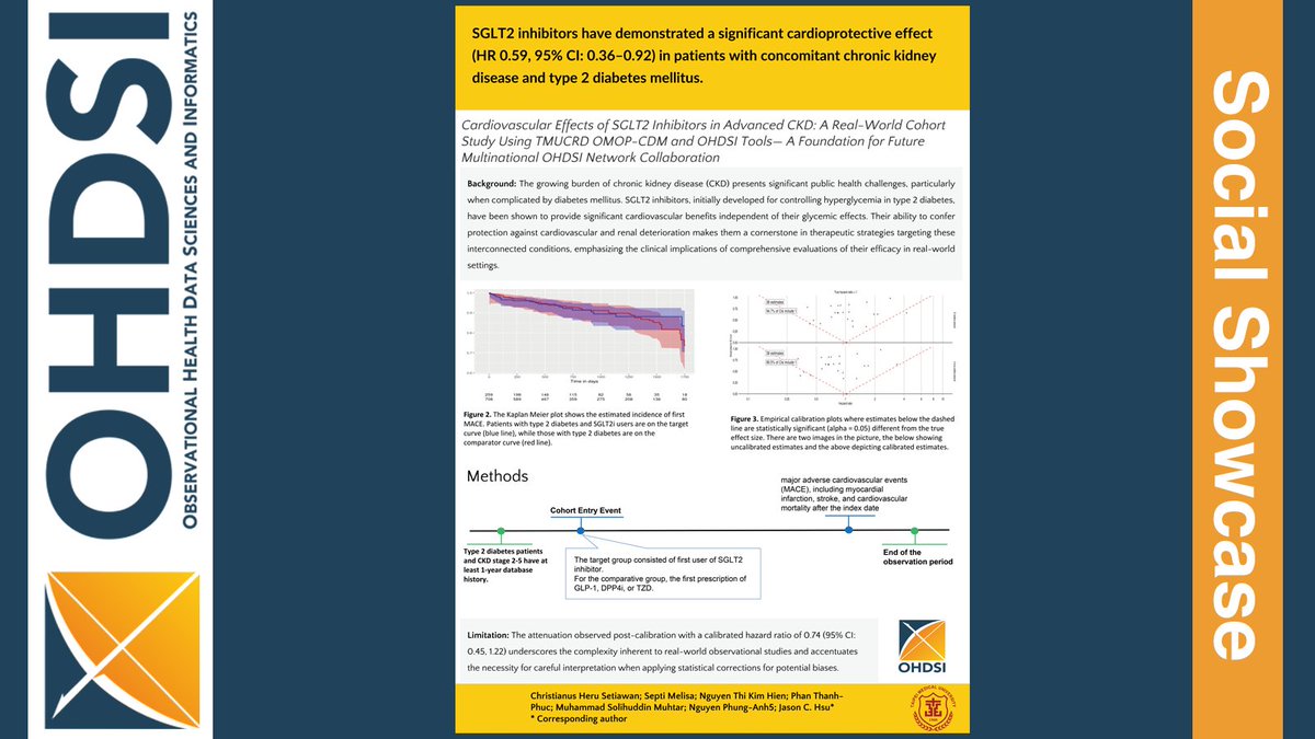 CV Effects of SGLT2 Inhibitors in Advanced CKD: Real-World Cohort Study Using TMUCRD OMOP-CDM and OHDSI Tools— A Foundation for Future Multinational OHDSI Network Collaboration #OHDSISocialShowcase

Lead: Christianus Heru Setiawan
Team listed on poster

➡️ loom.ly/ARF-lOg