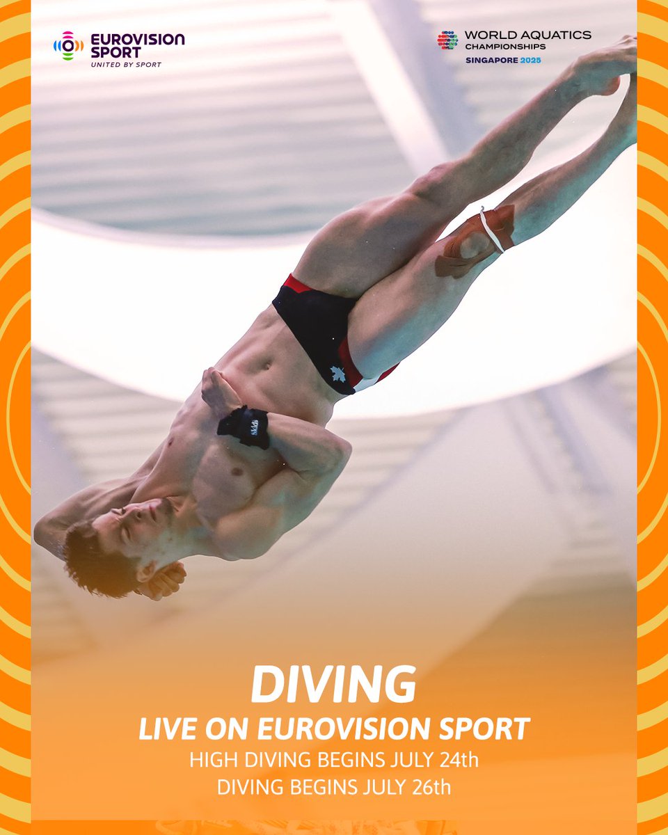 It's time to dive into the action ‼️​

📆​ High Diving starts July 24, Diving launches July 26
📍​ Sentosa Island and OCBC Aquatic Centre

📺 Watch it all LIVE on Eurovision Sport!