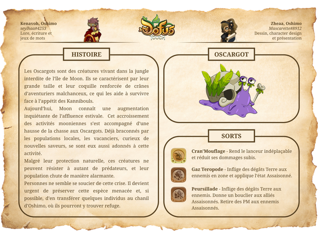 DofusTouch's tweet image. 🎉 Le grand concours de création de compagnon est terminé !
Aujourd’hui, nous vous dévoilons les duos gagnants de chaque catégorie. Le duo des grands vainqueurs, lui, sera révélé demain… 🏆
🎨 Commençons avec le Prix Illustration :
Avec son regard attachant, il a fait baver…