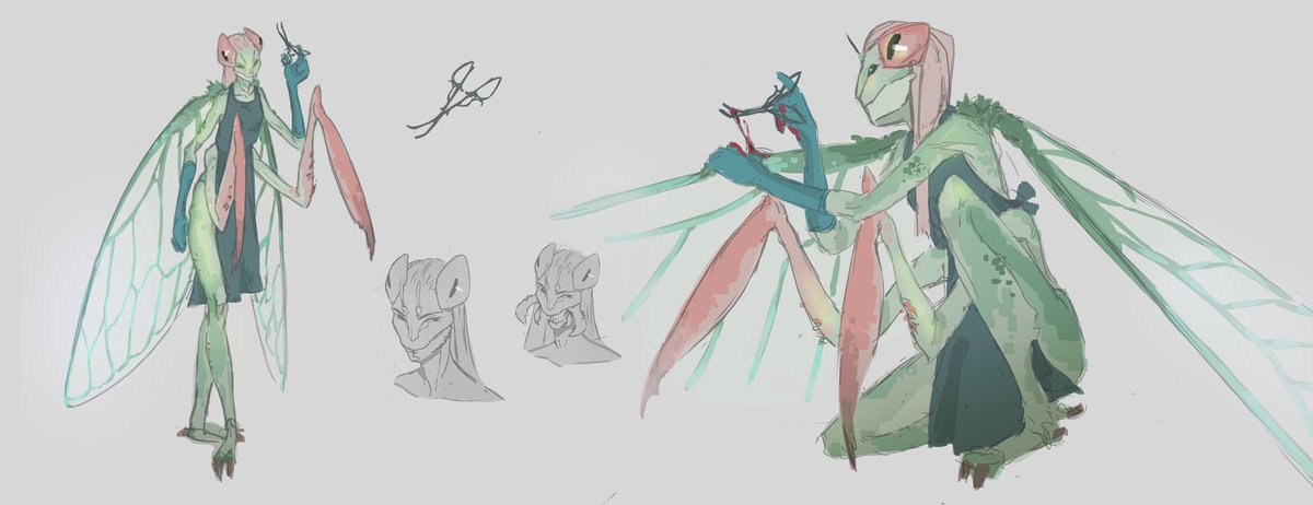 Maomauda's tweet image. Insect Scientist CC25 Assignment 5
(I didnt get to finish it, but I will revisit and paint her)
#characterdesign #chromacorps