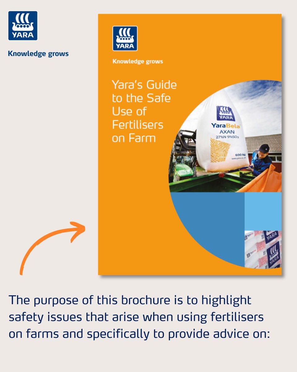 Yara_UK's tweet photo. Fertiliser safety starts with knowledge 💡

During #FarmSafetyWeek, let's brush up on best practices for fertiliser safety. Our guide to the Safe Use of Fertilisers on Farm covers everything you need to stay safe, compliant and confident -https://t.co/3dzCcbmwk9

@yellowwelliesuk https://t.co/VTf91NcPrx