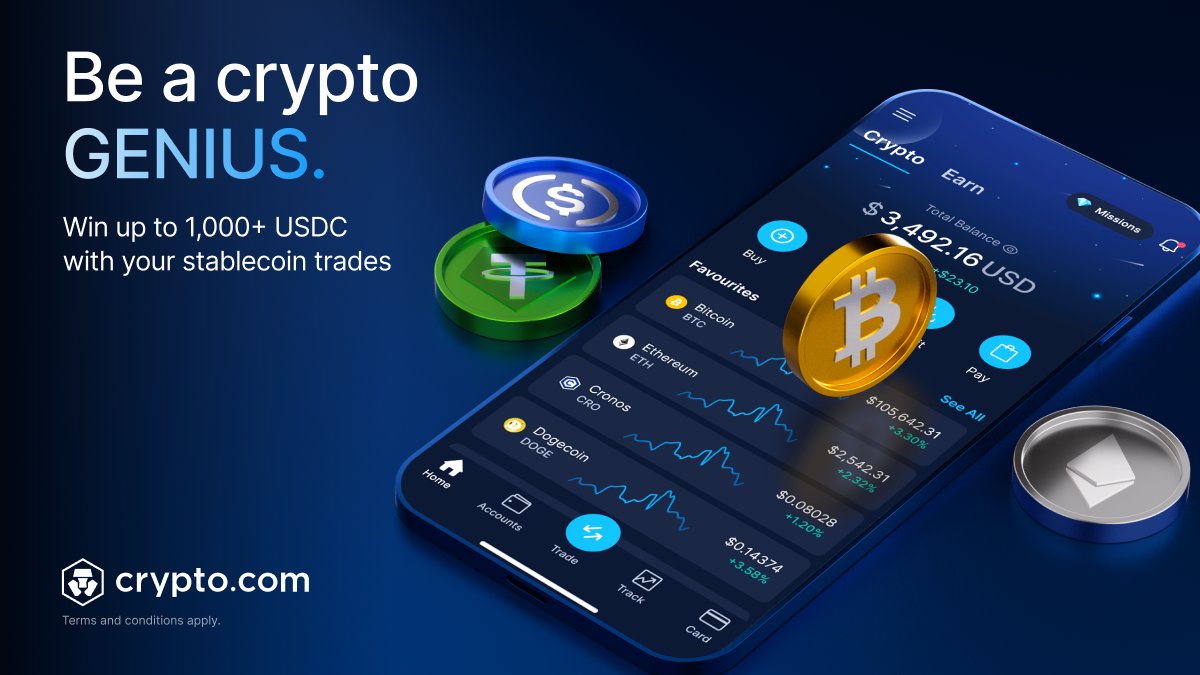 New AND existing https://t.co/vCNztATkNg users can win in the Genius  Campaign! 1. Trade with cash or stablecoins to earn up to 1,000 USDC 2. Be  the first 1,000 to buy US$20+ of