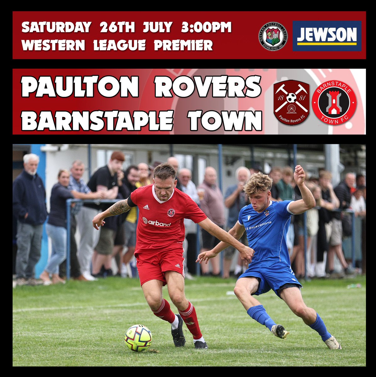 Barnstaple Town Football Club (@official_btfc) on Twitter photo Enough of the theory and on to reality. The <a href="/_WesternLeague_/">Western League</a> kicks off on Saturday with us away at <a href="/PaultonRoversFC/">Paulton Rovers</a> and the first 3 points of the season is up for grabs. See you there.
The fans coach will leave Mill Road at 11:30am
Up The Barum!
<a href="/NonLeagueHQ1/">NonLeagueHQ</a> <a href="/swsportsnews/">South West Sports News</a> Enough of the theory and on to reality. The <a href="/_WesternLeague_/">Western League</a> kicks off on Saturday with us away at <a href="/PaultonRoversFC/">Paulton Rovers</a> and the first 3 points of the season is up for grabs. See you there.
The fans coach will leave Mill Road at 11:30am
Up The Barum!
<a href="/NonLeagueHQ1/">NonLeagueHQ</a> <a href="/swsportsnews/">South West Sports News</a>