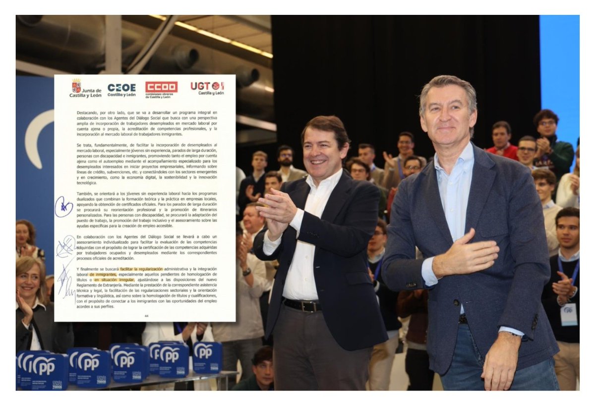 Bipartidismo_'s tweet image. 🔴 El PP firmó a primeros de julio entregar nuevas subvenciones a UGT, CCOO y la patronal en Castilla y León que incluyen partidas concretas para la «regularización» de inmigrantes ilegales
Noticia completa 👉🏼 gaceta.es/espana/el-pp-f…