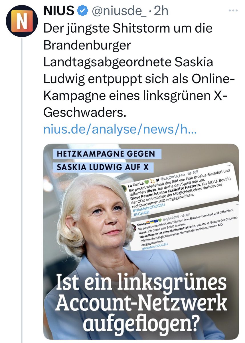 AnnaChronismus's tweet image. Wunderschönen guten Morgen an alle vom „Geschwader“, wir sind aufgeflogen🤷♀️😂😂😂
Da spürt die Hetzerin mal, wie sich das anfühlt.
#saskialudwigparteiausschlussverfahren
#saskialudwigRuecktritt