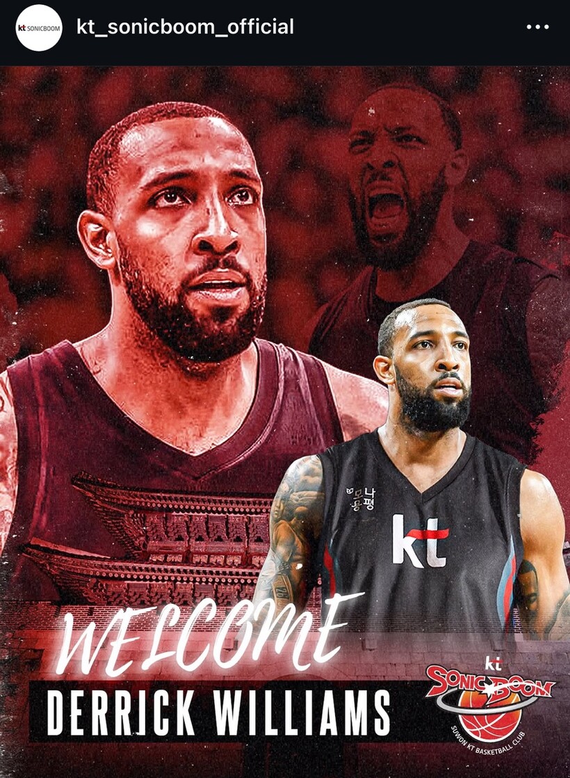 baekpd1983's tweet photo. [Official] KT Sonicboom club signed Derrick Williams.

#DerrickWilliams https://t.co/wvP7JRHfD4