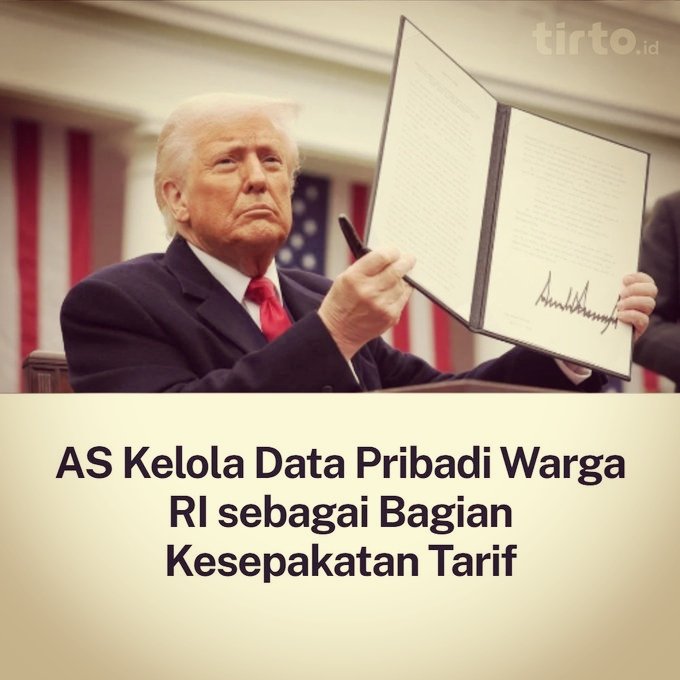 Kesepakatan Tarif Impor :
Data pribadi warga Indonesia bakal dikelola AS dgn alasan "Membantu melindungi data pribadi warga RI"

?????...

money.kompas.com/read/2025/07/2…