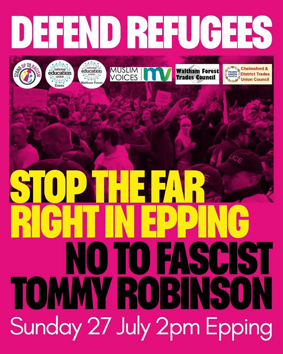 AntiRacismDay's tweet photo. Yesterday we revealed that neo-Nazis are behind the anti-refugee protests in #Epping. Today we’re proud to announce that our demonstration is supported by local @NEUnion branches, local @The_TUC and Muslim Voices. 

We’re standing together against the far right. Be there. https://t.co/NsMYuRtllU