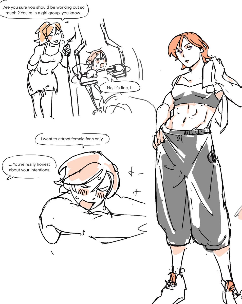 ladybelleville's tweet image. i saw a tiny gym butch lesbian kohaku on my tl yesterday and it broke me so thatโs my warmup for this morning