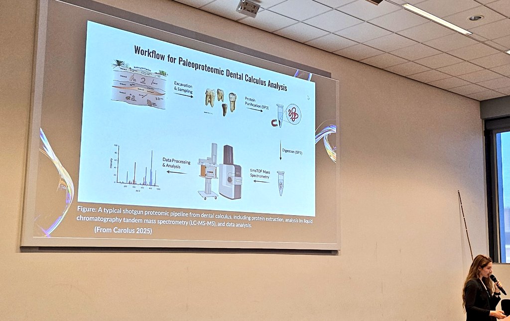 DrJenniferBates's tweet image. Morning from #IWGP2025 in #Groningen! I'm in the methods session and we're thinking about proteins, sedaDNA, germination identification, millet dispersal, ceramic impressions and c14 in ceramic tempers. #archaeobotany #archaeology #archaeologicalscience