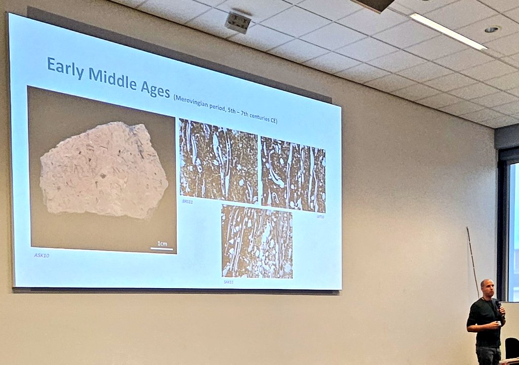 DrJenniferBates's tweet image. Morning from #IWGP2025 in #Groningen! I'm in the methods session and we're thinking about proteins, sedaDNA, germination identification, millet dispersal, ceramic impressions and c14 in ceramic tempers. #archaeobotany #archaeology #archaeologicalscience