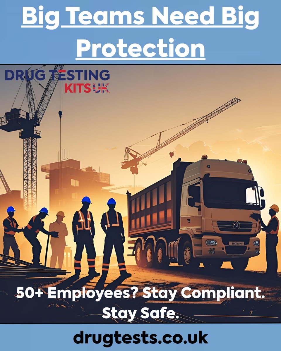 Drug_Testing_UK's tweet photo. If you're managing 50+ staff, drug &amp; alcohol testing shouldn't be a reaction - it should be a routine.
✅Bulk testing kits
✅Nationwide delivery
✅Trusted across transport, construction &amp; corporate teams
#DrugTestingUK #CorporateCompliance #FleetSafety #WorkplaceTesting https://t.co/1T1nEOTsZq