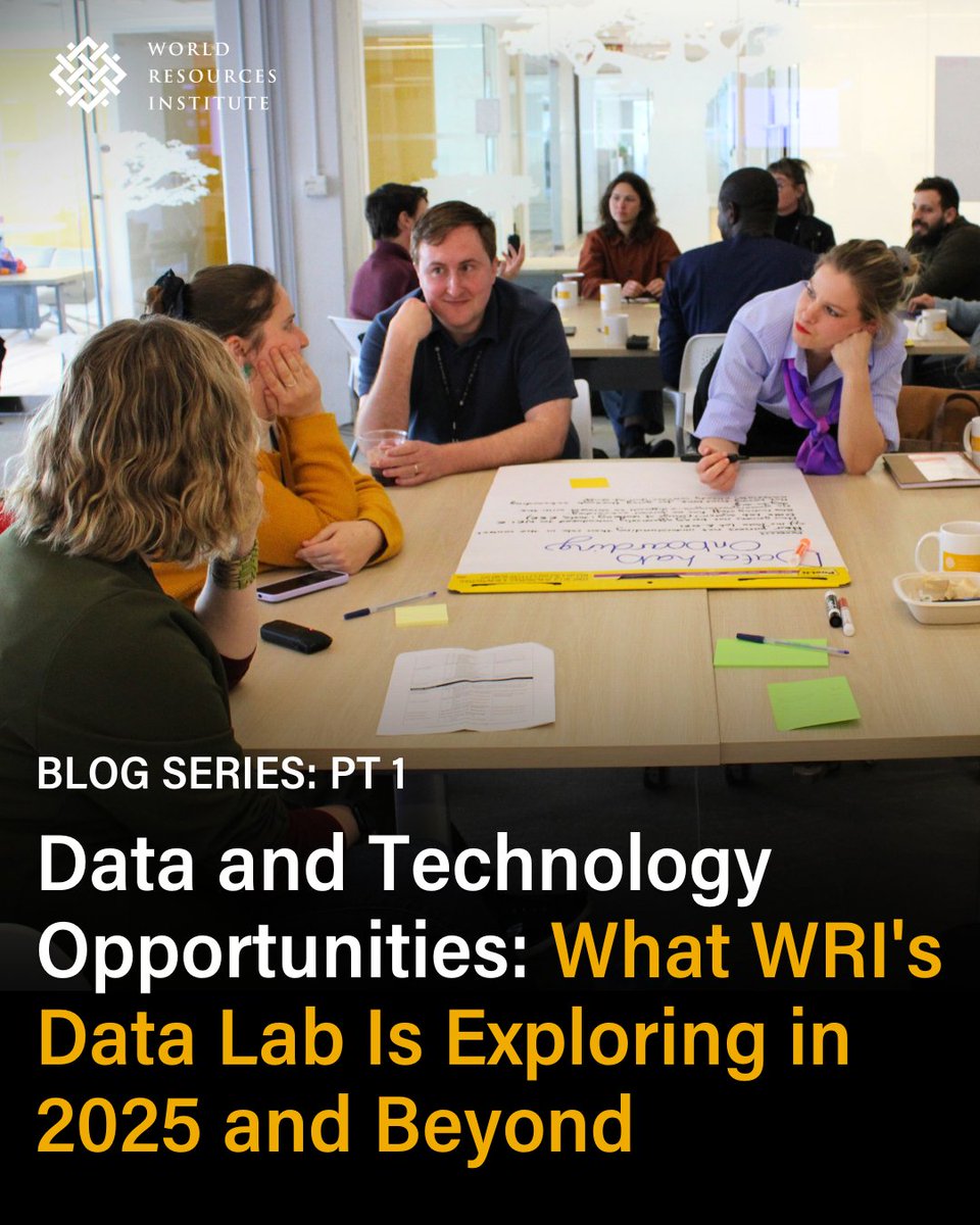 WorldResources's tweet image. WRI’s Data Lab sees big opportunities in tech for impact: AI tools, data platforms, and new strategies to drive climate and social action.
Read our 4-part blog series: go.wri.org/data-tech-tw #TechForGood #ClimateAction