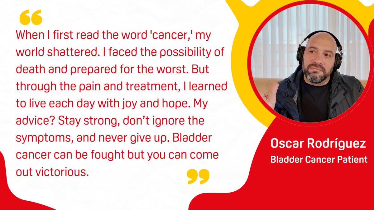 WorldBladderCan's tweet image. At 48, Oscar faced painful symptoms and a #bladdercancer diagnosis after months of misdiagnosis. Despite surgery and intense BCG treatments, he chose hope.
💬 "I learned to live each day with joy and hope, expecting the best out of every situation."
He founded Proyecto Cáncer