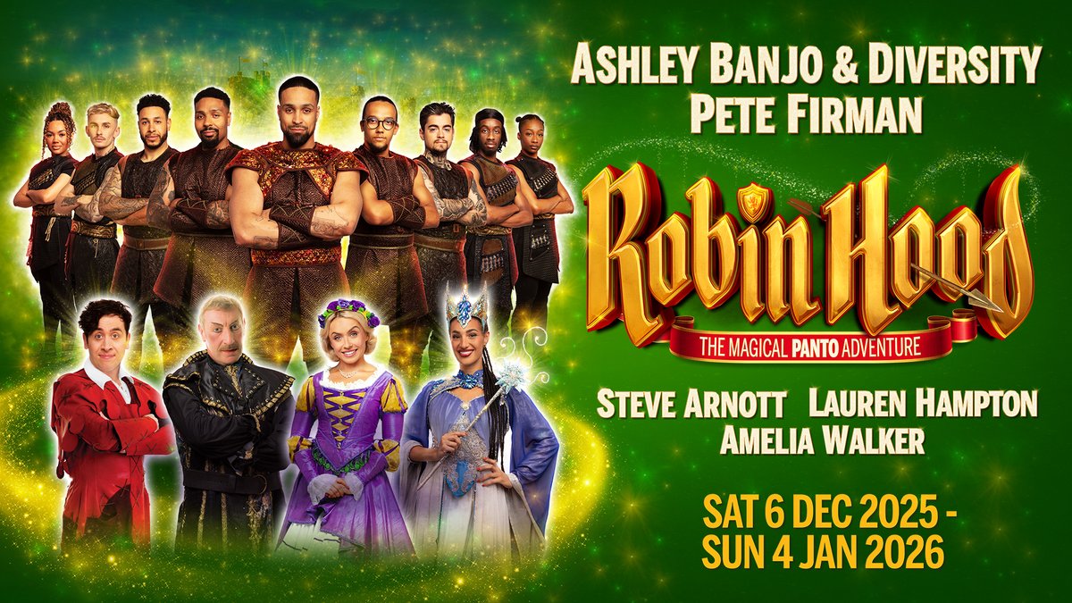 WESTENDBF's tweet image. 🎭 PANTO CASTING 🎭
@NewWimbTheatre has announced the full line-up who will join the previously announced @AshleyBanjo & @Diversity_Tweet in this year’s pantomime Robin Hood from 6 December 2025 – 4 January 2026.
westendbestfriend.co.uk/news/full-line…