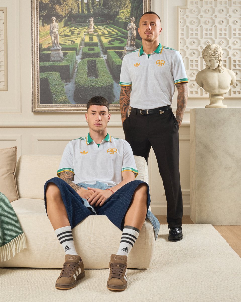 TheShirtUnion's tweet photo. 🤍💚💛| @ASRomaEN 3rd 25/26

A beauty of a shirt!

Featuring the traditional ASR crest and a unique design inspired by the greenery of Roman villas, with a pattern reminiscent of the typical geometric patterns of Italian gardens.

Complete with Trefoil, of course 😎 https://t.co/TyL0dhAcp1