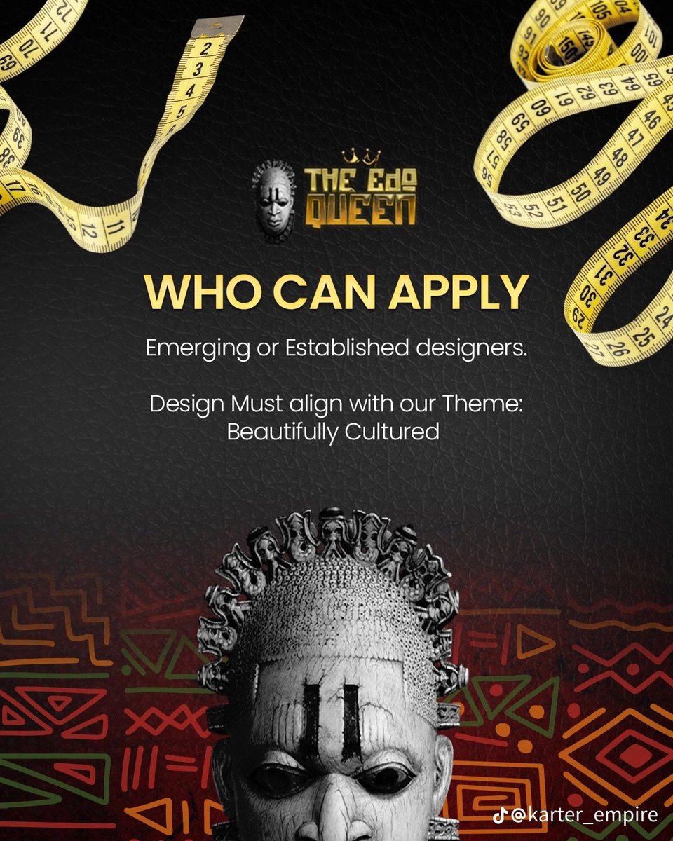 _dikeprosper's tweet image. Designers in Edo state, this is for you. Be a part of The Edo Queen and showcase your brand.
#TheEdoQueen2025
Please Repost π
Shout-out to Karter Empire ππ€