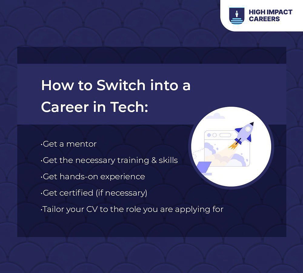 We are the one-stop shop towards your goals of switching into a career in Tech.

Send us a DM now to find out how, or visit our website: highimpactcareers.co.uk
#HighImpactCareers