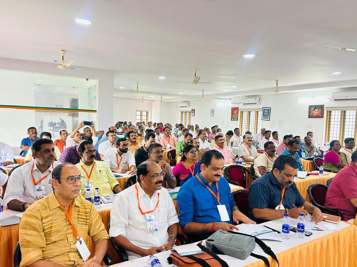 RajeevRC_X's tweet image. Attended the BJP state-level workshop held in Kottayam, focused on strengthening the party organization and gearing up for the upcoming local body elections.
The workshop saw the participation of State General Secretaries, other senior state-level leaders, Meghala Prabharis,…