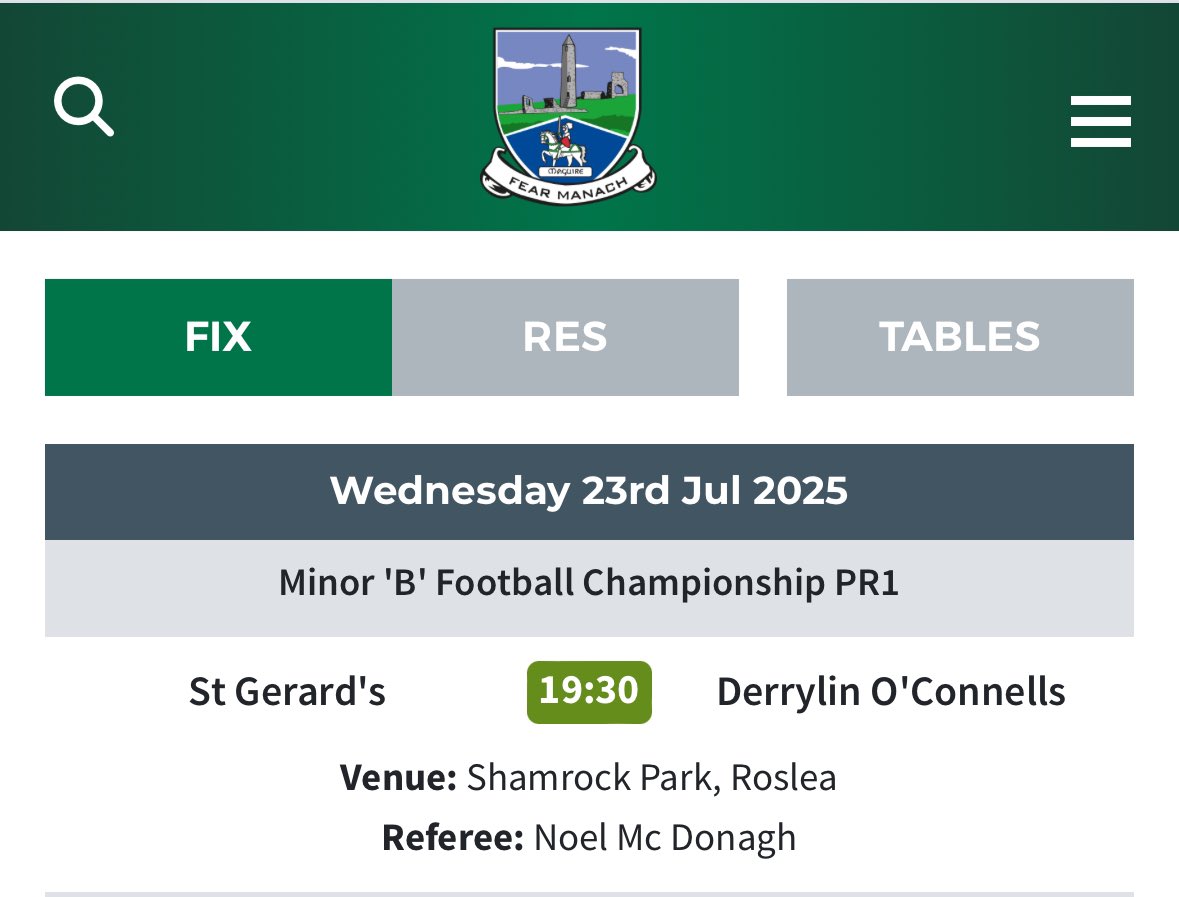DerrylinGFC's tweet image. Best of luck to our minor team and management who begin their championship campaign this evening in the preliminary round against St Gerard’s (Aughadrumsee&Roslea) in Roslea
