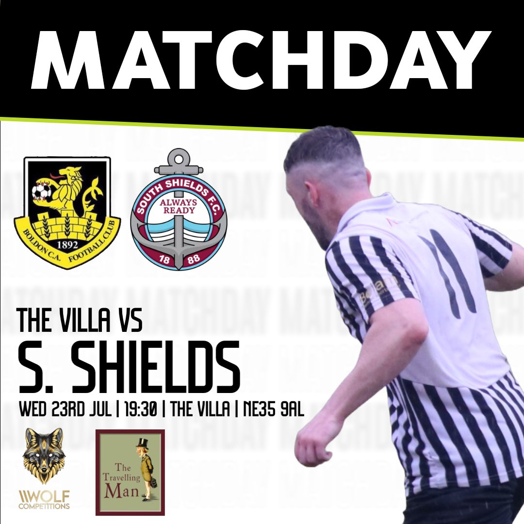 Signing off Pre-Season against The Mariners ⚓️ 

🆚 <a href="/SouthShieldsFC/">South Shields FC</a> 
🏡 The Villa | NE35 9AL
🕣 19:30 KO
🎟️ £3
🤝 Wolf Competitions | The Travelling Man
🏆 Sam Bartram Memorial Trophy

#BOLvSOU | #BoldonCA