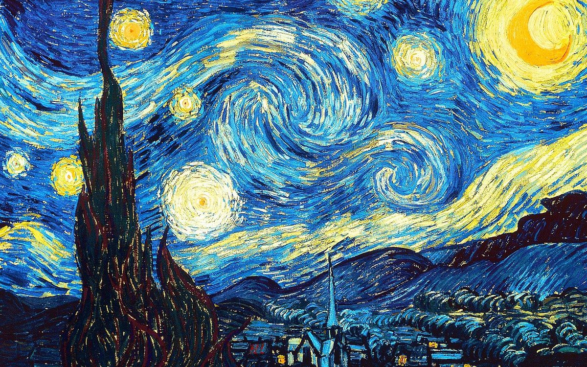 coetenteMente's tweet image. #LeUnicheCose che vedo sono queste stelle luccicose nel blu dipinto di blu con tutto il pathos che ho dentro e che queste mani e questi pennelli e questi colori inchiodano nei tuoi occhi.
🎨 Vincent Van Gogh, Notte stellata (1889)