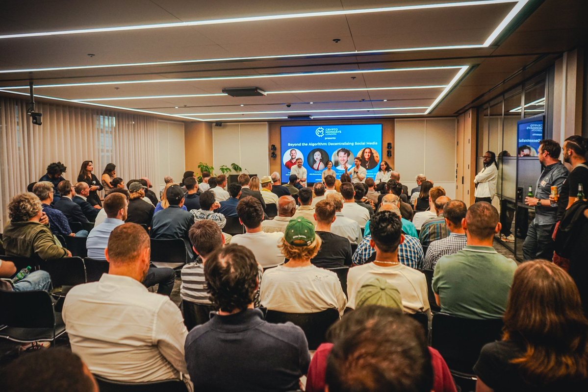 wasima's tweet image. Great CryptoMondays London July - fascinating topic of decentralized social
with speakers:
• @sandiforward – Head of B2B Solutions at POAP
• @BullishDumpling – KOL & Community Builder
• @MartinFromTon – Head of Growth, TON Foundation
• @LataPersson – Investor & Research…