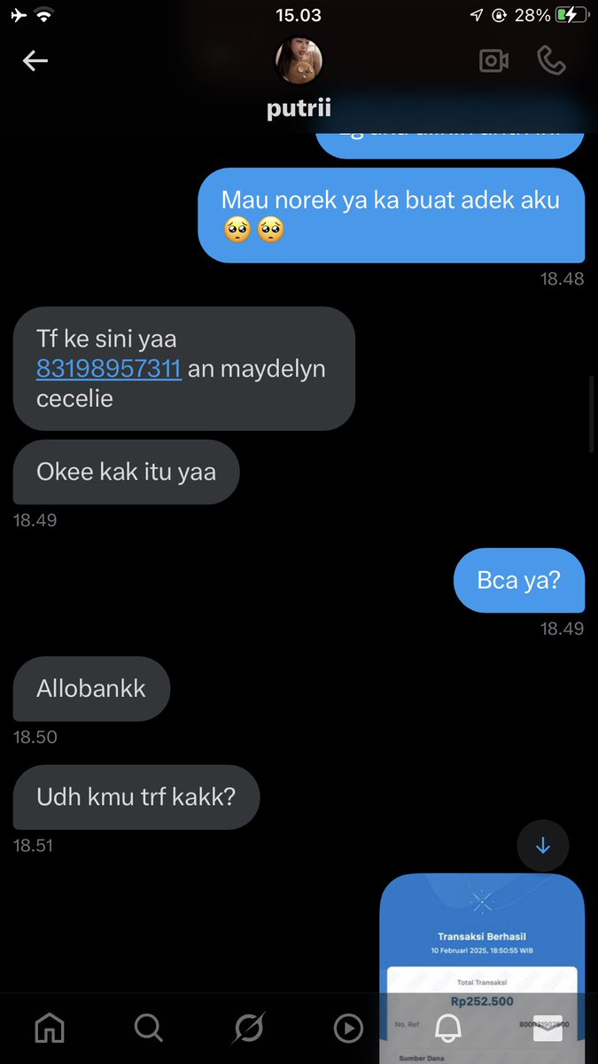 Ciogege's tweet photo. Oh ganti uname dia wkakakkaa bangsatt ini yg nipu gua tiket allobank Minwonn 600k !!
Ati gais yg berhubungan uang dgn dia!
Maydelyn cecelie ak @mingyupunyaa1 PENIPUAN

JGN SOK ALIM😡MUNAFIK LU🤬😡BALIKIN DUIT GUA🫵🏻

Note: record pake akun lain krn akun gua di blok! 2-4Bukti SSan https://t.co/CYyr64fUuD