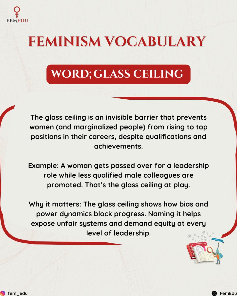 FemEdu's tweet image. Word of the day; glass ceiling